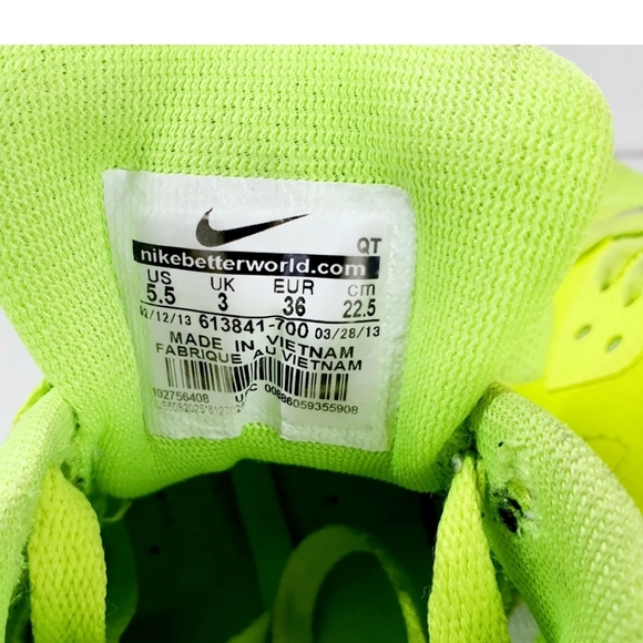 Nike Air Max 90 trainers Hyperfuse yellow USA Independence Day Volt Size 3 36 - Picture 9 of 9